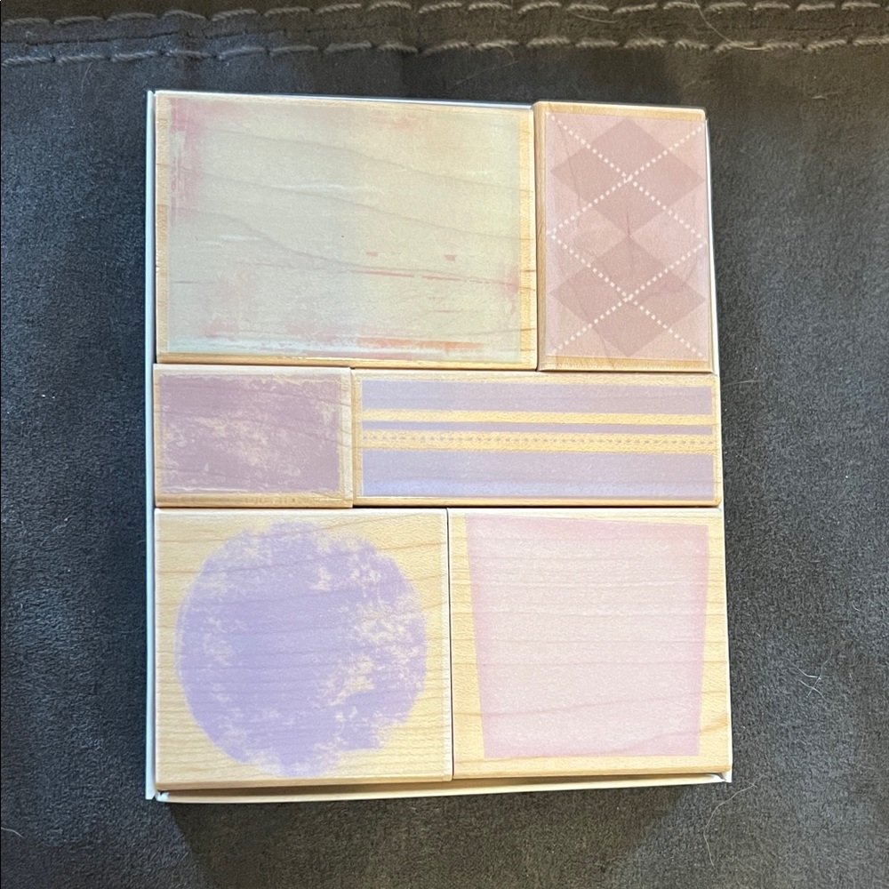 Pastel Design Wooden Stamps Set